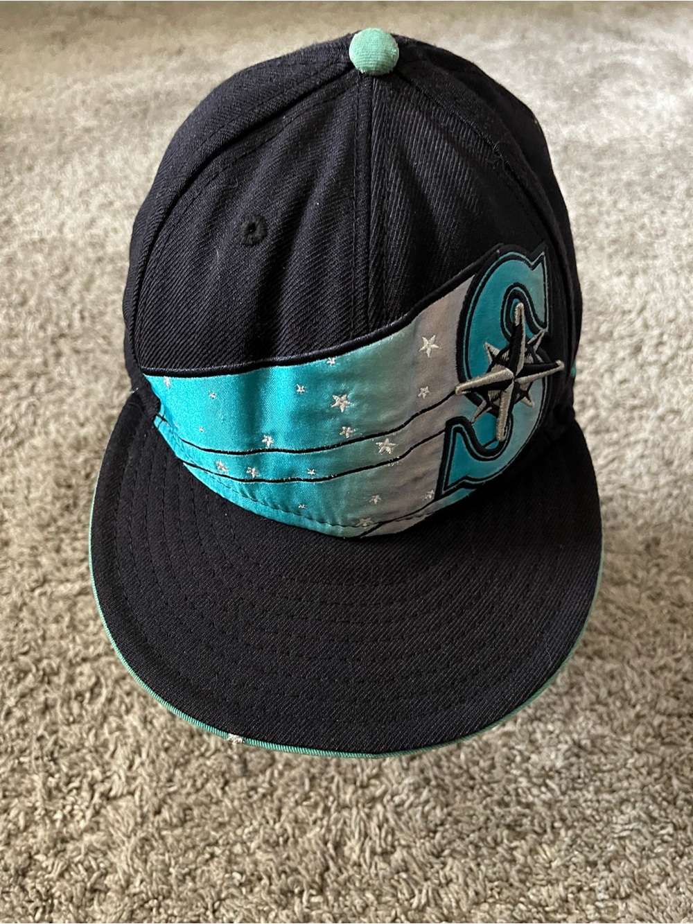 Rare Vintage Seattle Mariners Shooting Stars Fitted Promo Cap